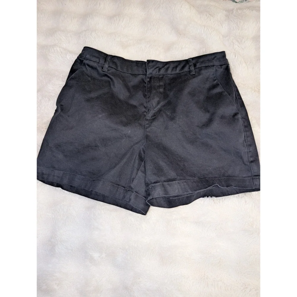 Banana Republic Ladies Everyday Trendy Zip Fly Shorts with Pockets Size 12 Black